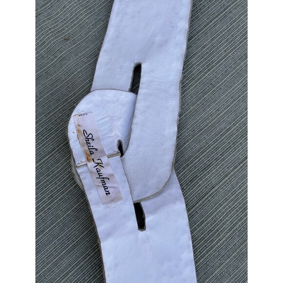Sheila Kaufman, White, Leather, Crystal and Stud embellished Wide Belt, 1980s main image 4